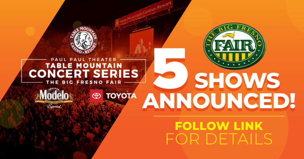 5 shows announced as part of the Table Mountain Concert Series presented by Modelo Especial and Toyota.