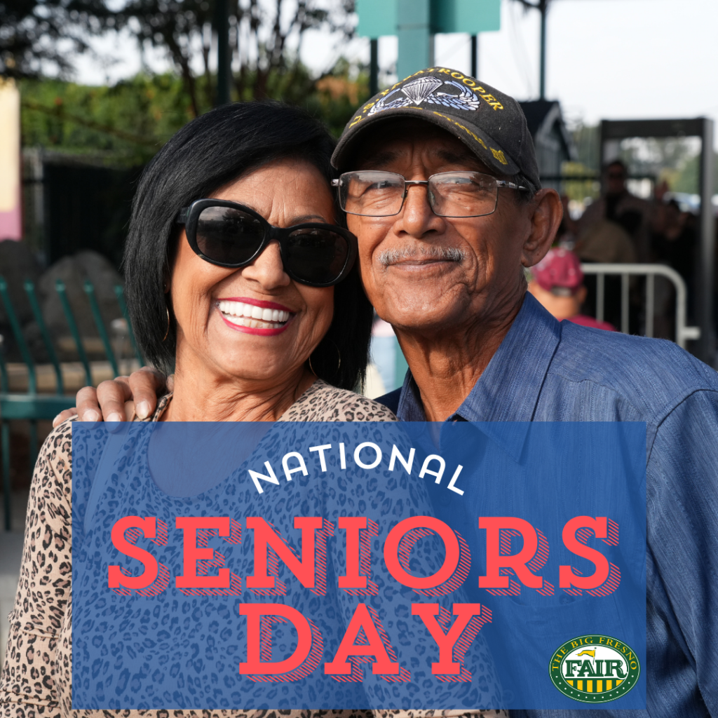 National Seniors Day Big Fresno Fair logo elderly couple